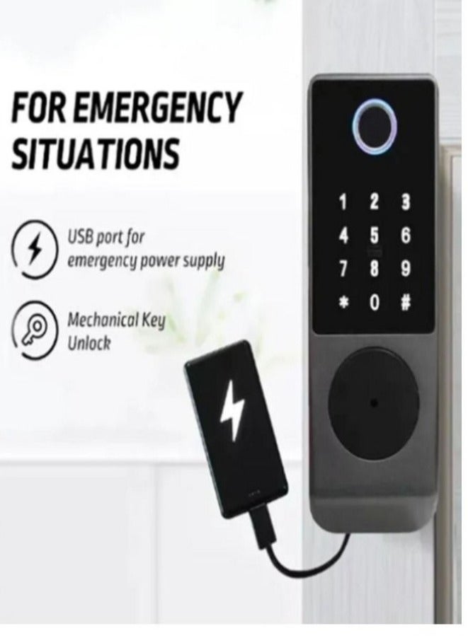 كابتن تيك Waterproof TTLOCK Bluetooth App Smart Outdoor Lock, Fingerprint Lock, Outdoor Gate, Digital Password, Remote App, Home Electronic Rim Lock - Image 2