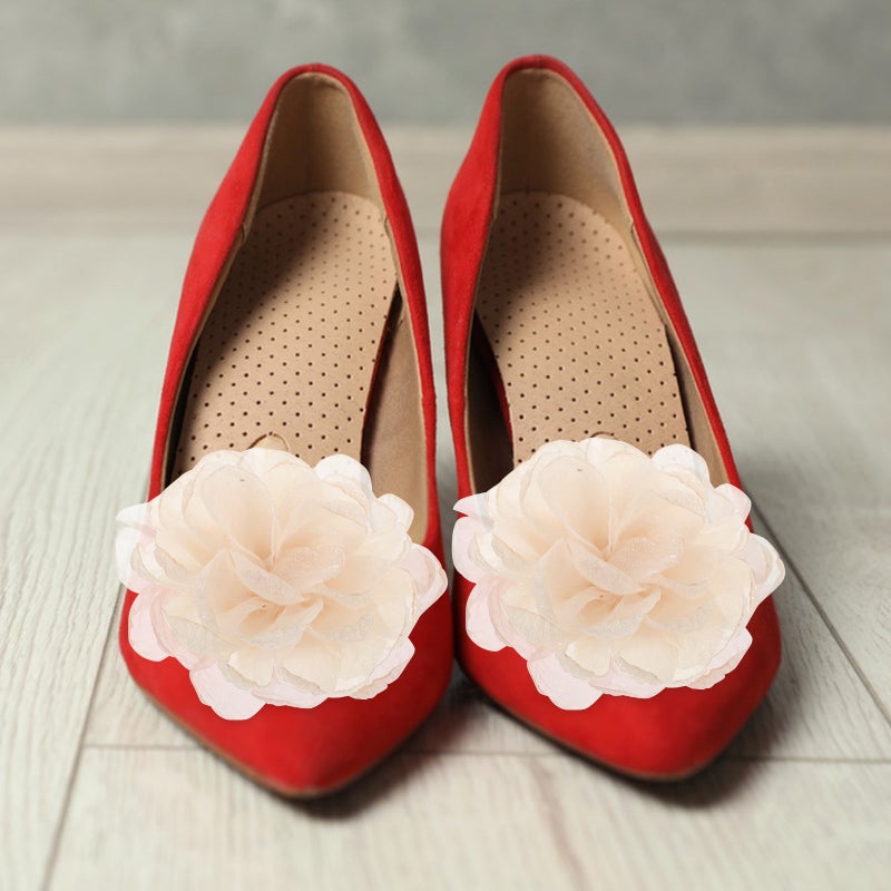 1 Pair Of Elegant High Heel Flower Shoe Clips For Women Slipper Flower Shoes Decoration Shoe Flower Accessories Decorations Shoe Clips Shoe Ornaments Clips For Women - Image 5