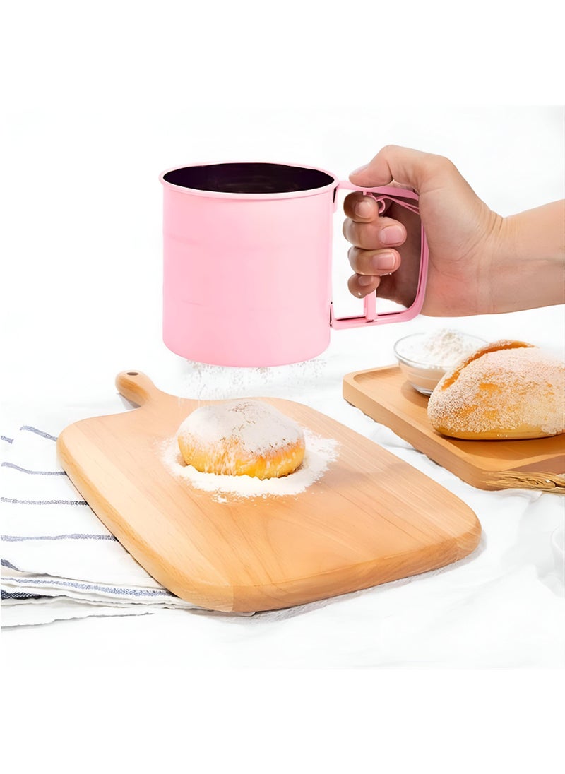 Generic - User-Friendly Handheld Flour Sifter, Durable Stainless Steel Mesh Sifter Cup For Flour, Powdered Sugar, And Icing Sugar - Key Baking Tools For Every Home Kitchen - Image 1