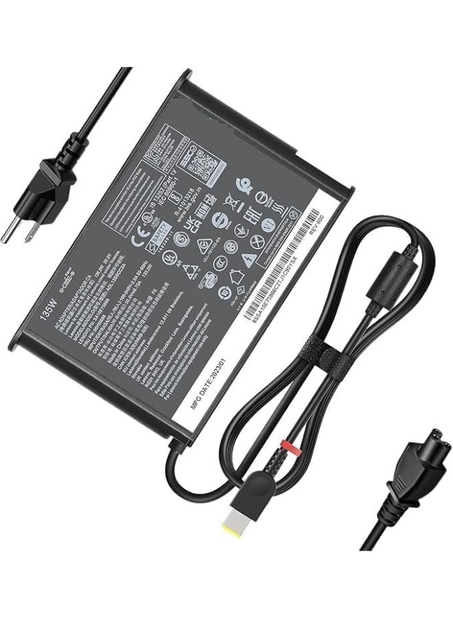 زيكسين شاحن تيار متردد (AC) جديد بقدرة 135 واط لأجهزة Lenovo ThinkPad x1 Extreme وP1 وP15v وT15p وIdeaPad Gaming 3-15 وL340 وY40-70 وY50-70 وY520 وY70-70 وY700 وY700-15ISK و720-15IKB (موديل ADL135NLC3A، جهد 20 فولت، تيار 6.75 أمبير) - Image 3