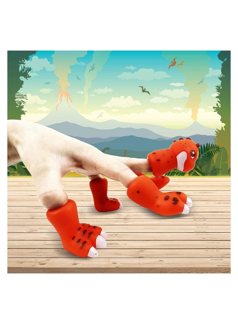 NIBEMINENT Dinosaur Finger Puppets Tiny Hands Toys Rubber - Image 4