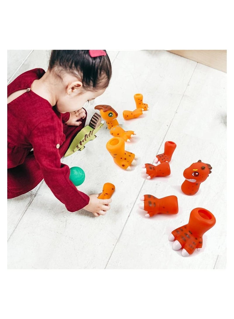NIBEMINENT Dinosaur Finger Puppets Tiny Hands Toys Rubber - Image 5