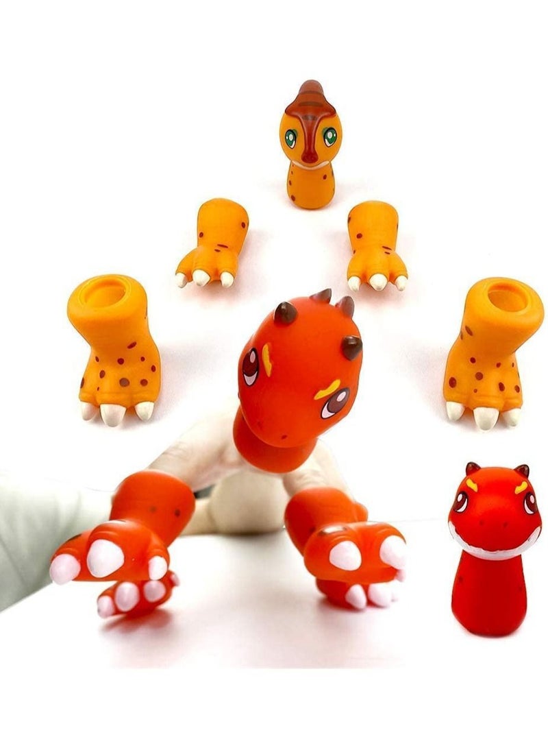 NIBEMINENT Dinosaur Finger Puppets Tiny Hands Toys Rubber - Image 2