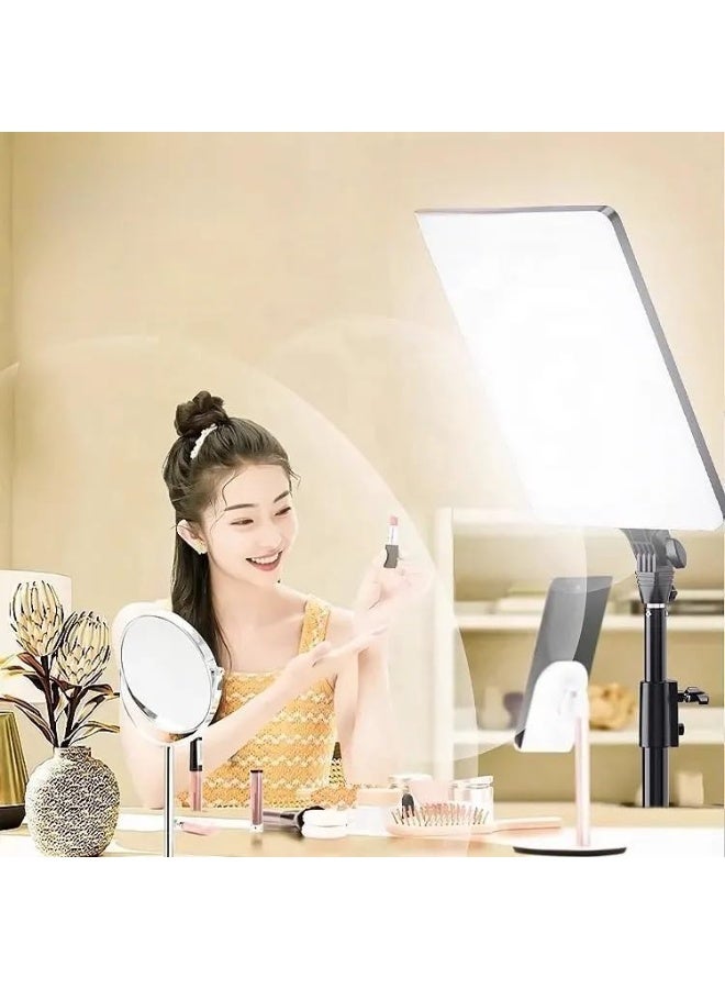 Rectangular LED Video Light with Soft White Glow – 2m Metal Tripod & Remote Control – For Smartphones & Cameras – Ideal for YouTube Videos  - Image 2