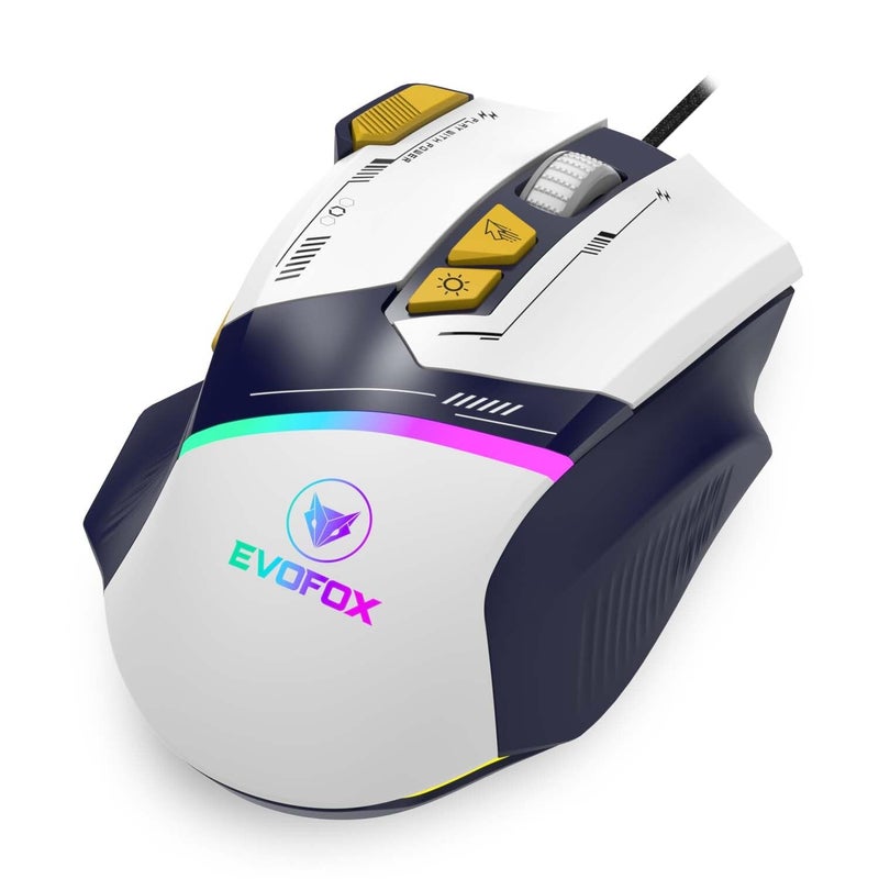 EvoFox Blaze Ultra Value 8 Button Programmable Gaming Mouse with 1000Hz Polling Rate | Gaming Grade DPI 200 to 12800 | Ultra-Responsive 7000fps | RGB Lights with Music sync Mode | Windows Software - Image 1