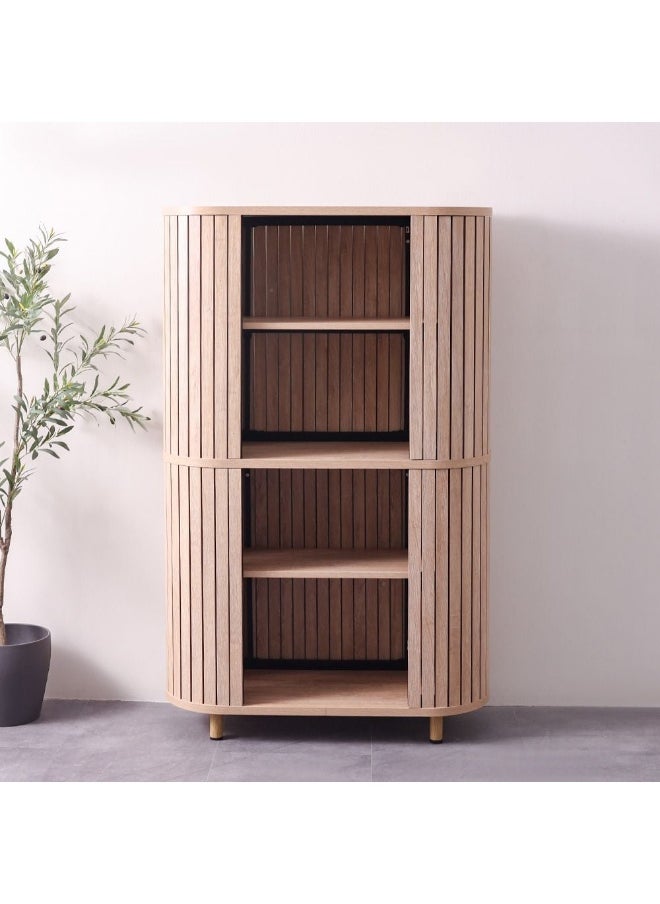 DANUBE HOME Calibra Bookcase Modular Book Shelf Cabinet Modern Design Wooden Shelf Multifunctional Display Rack For Home Office - Whitewash/Oak  - Image 3
