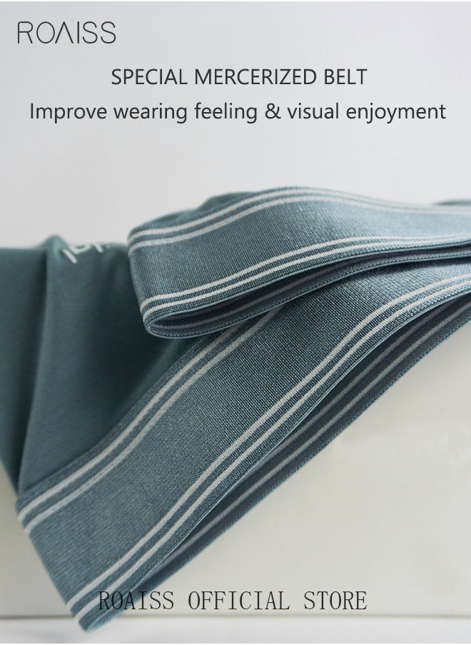 roaiss - 3 Pack Set Men's Boy's Modal Boxers Shorts Briefs Breathable Soft Underpants Summer Elastic Large Size Teenager Classic Underwear Mint Blue+Light Grey+Dark Grey - Image 1