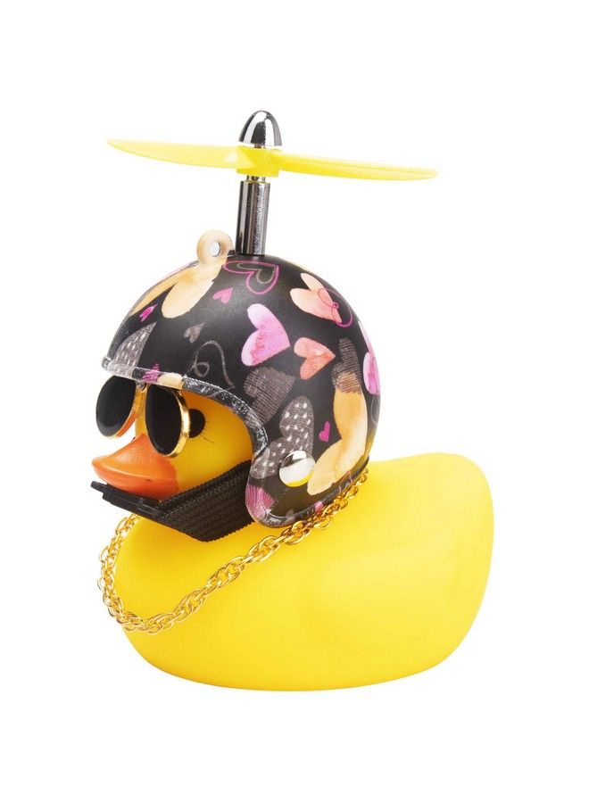 wonuu Rubber Duck Car Decorations Cute Yellow Duck Car Dashboard Ornaments With Propeller (Love) - Image 2