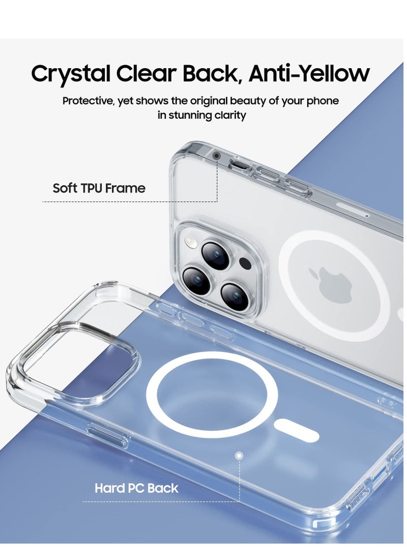 Houmt iPhone 14 Pro Case Compatible with MagSafe Not Yellowing Crystal Clear Shockproof and Anti-Scratch Protective Cover  - Image 4
