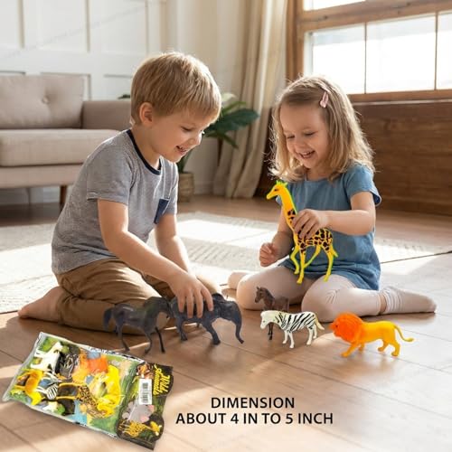 SHAKTISM Wild Animal Toy Set for Kids, Jungle Animal Figures, Lion, Giraffe, Elephant, Zebra & More, Realistic Safari Animal Toys for Boys & Girls (Wild Animal 8Pcs) - Image 3
