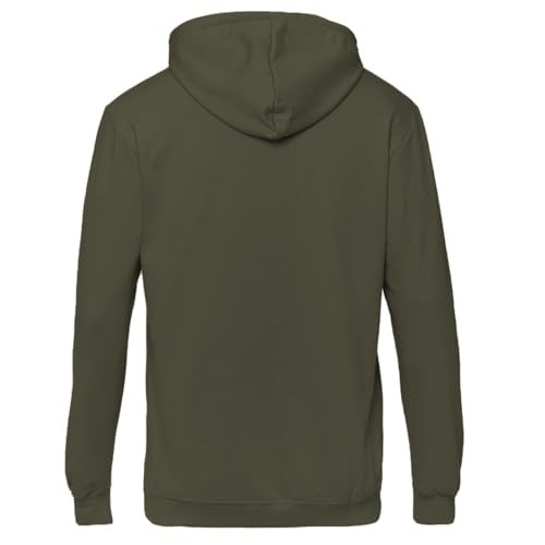 ADRO Men's Cotton Neck Hooded Sweatshirt (H22-1-AR2-OL_Olive_XL) - Image 2