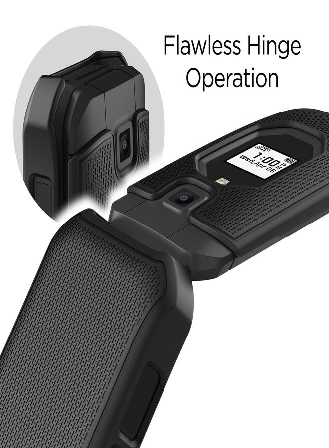 إنكاسد جراب DuraClip مغلف لحافظة مشبك الحزام Kyocera DuraXV Extreme/DuraXE Epic، غطاء نحيف مع جراب (أسود) - Image 5