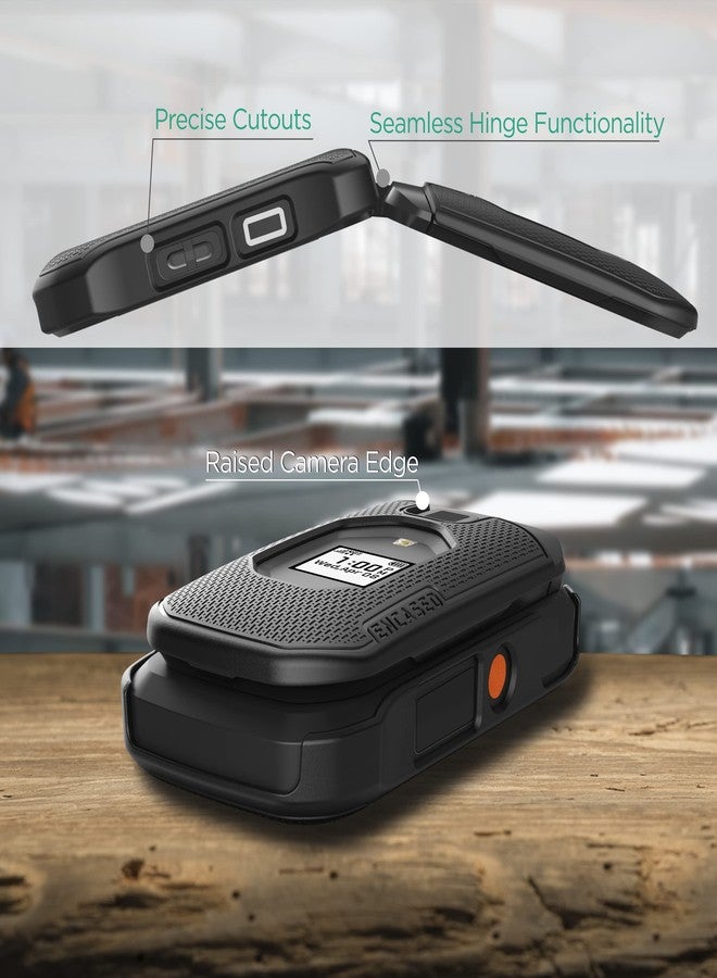 إنكاسد جراب DuraClip مغلف لحافظة مشبك الحزام Kyocera DuraXV Extreme/DuraXE Epic، غطاء نحيف مع جراب (أسود) - Image 4
