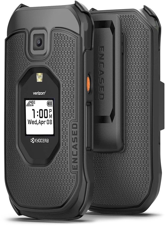 إنكاسد جراب DuraClip مغلف لحافظة مشبك الحزام Kyocera DuraXV Extreme/DuraXE Epic، غطاء نحيف مع جراب (أسود) - Image 1