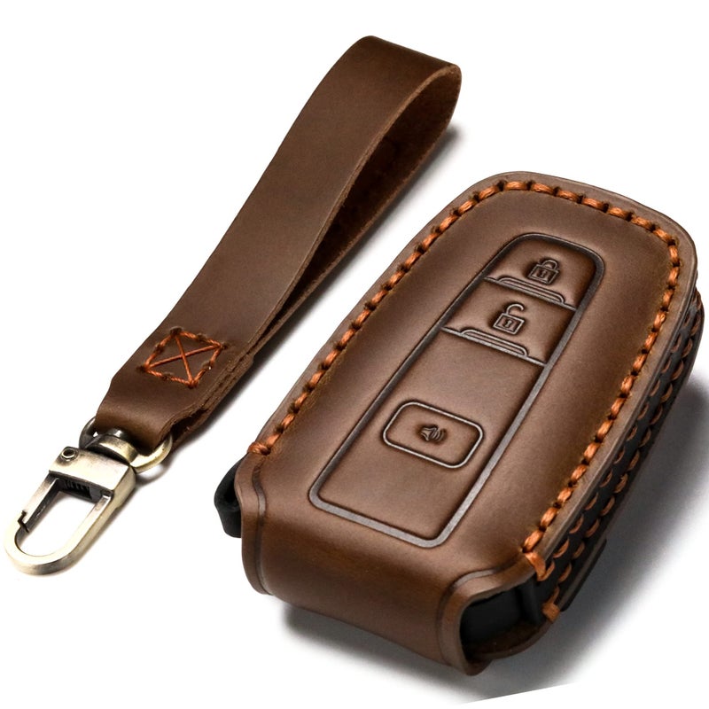 LYGKMU Car Key Fob Cover Case Compatible with Toyota Keyless Remote Control 2022202120202019201820172016 RAV4 Camry Corolla Avalon Tacoma Highlander 4Runner Tundra Prius Prado etcBNBrown