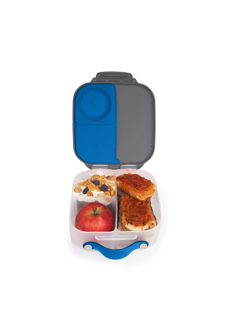 b.box bbox Mini Lunch Box for Kids Lightweight Bento Box Lunch Snack Container with 2 Leak Proof Compartments Ages 3 School Supplies BPA Free Blue Slate 4 cup capacity 