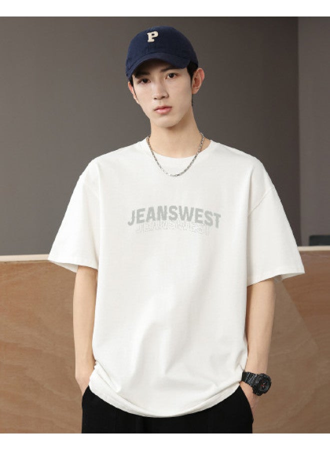 Jeanswest Thin Short Sleeve T-shirt Summer Men's Round Neck Half-sleeve Shirt Loose Versatile Youth Breathable Cotton Undershirt - Image 1