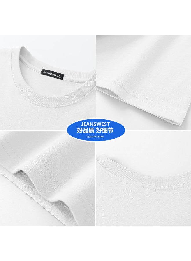 Jeanswest Thin Short Sleeve T-shirt Summer Men's Round Neck Half-sleeve Shirt Loose Versatile Youth Breathable Cotton Undershirt - Image 4