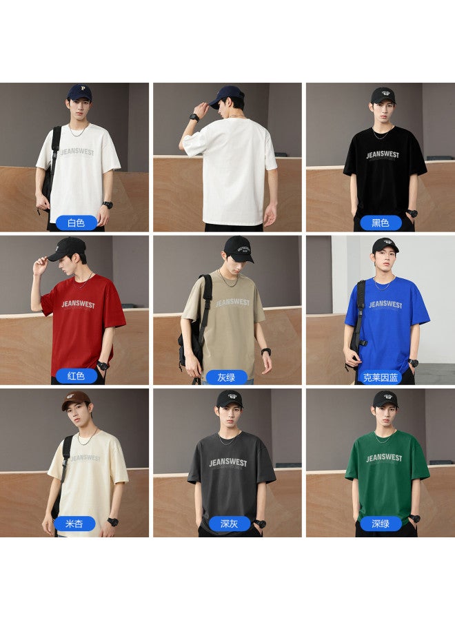 Jeanswest Thin Short Sleeve T-shirt Summer Men's Round Neck Half-sleeve Shirt Loose Versatile Youth Breathable Cotton Undershirt - Image 3