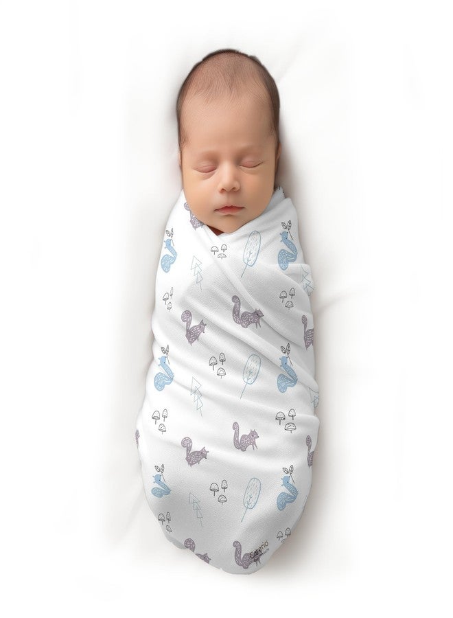 CARERIO Baby Wrapper Ultra-Soft, Breathable & Stretchy Baby Wrap for Newborns & Infants (Wodland Wonders (06)) - Image 1