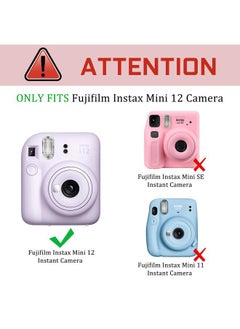 Fintie Protective Case for Fujifilm Instax Mini 12 Instant Camera - Premium Vegan Leather Bag Cover with Removable Adjustable Strap, Lilac Marble  - Image 2