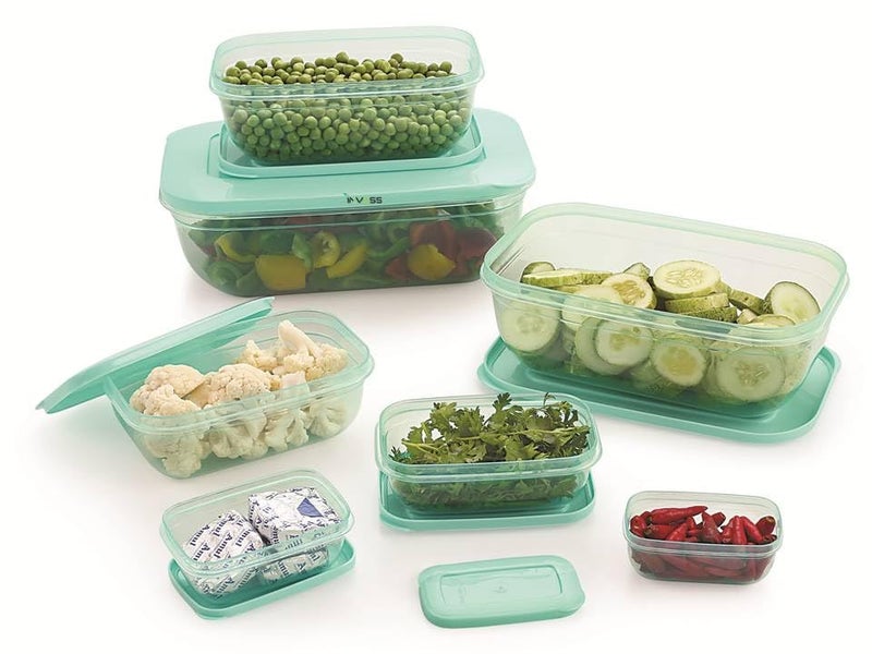 INVOSS Freezer Safe Store Fresh Plastic Container Set for Glocery Rice Dal Cereals Dry Fruits Food Storage Containers 7 pcs Multipurpose Containers Set Green 1 - Image 3