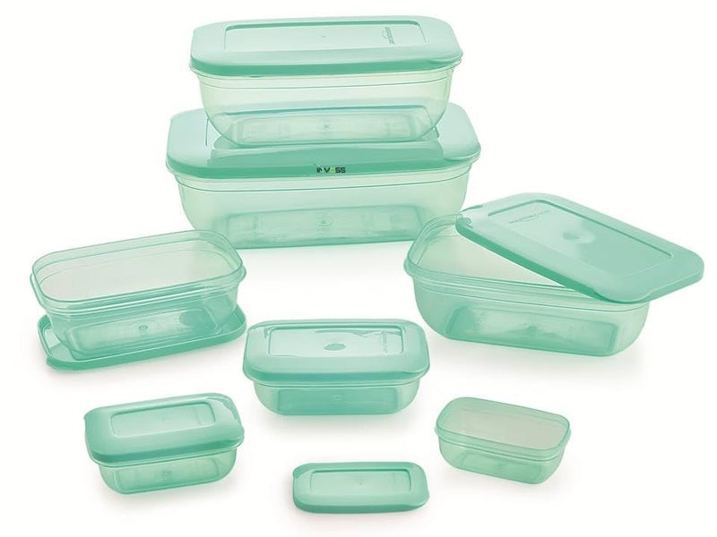 INVOSS Freezer Safe Store Fresh Plastic Container Set for Glocery Rice Dal Cereals Dry Fruits Food Storage Containers 7 pcs Multipurpose Containers Set Green 1 - Image 2