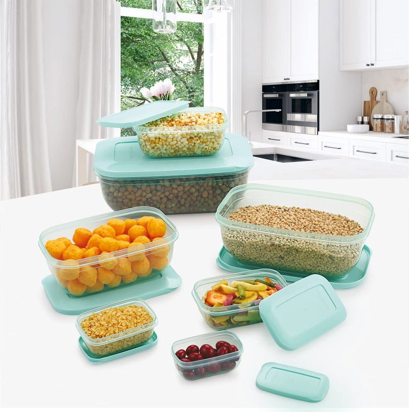 INVOSS Freezer Safe Store Fresh Plastic Container Set for Glocery Rice Dal Cereals Dry Fruits Food Storage Containers 7 pcs Multipurpose Containers Set Green 1 - Image 4