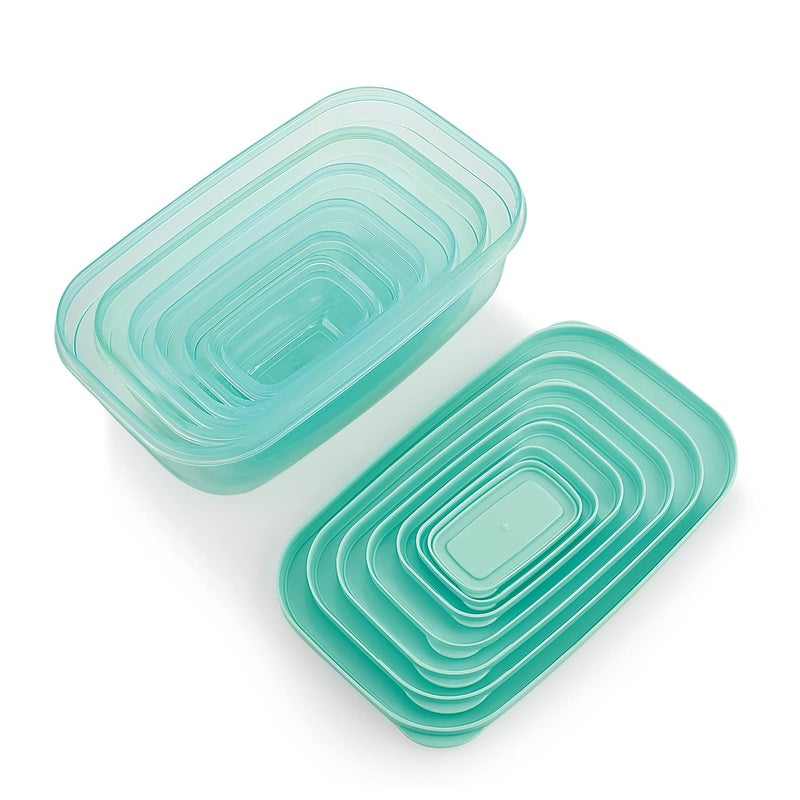 INVOSS Freezer Safe Store Fresh Plastic Container Set for Glocery Rice Dal Cereals Dry Fruits Food Storage Containers 7 pcs Multipurpose Containers Set Green 1 - Image 5
