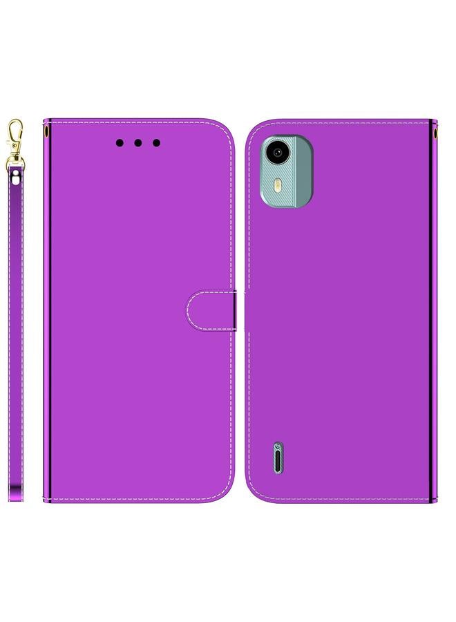S-TOP Case For Nokia C12 Imitated Mirror Surface Leather Phone Case - Image 1