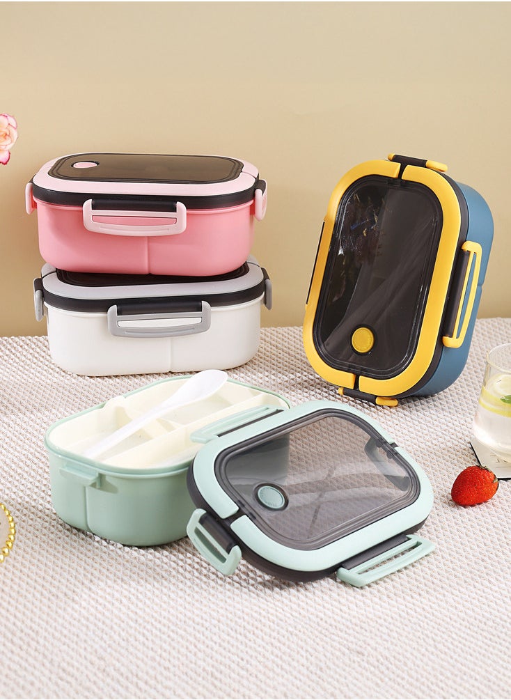 YAH Creation - YAH Leak-Proof Bento Lunch Box - Layers and 6 Compartments, Model: LunchMate - Microwave & Dishwasher Safe, Includes Spoon & Fork - Convenient Handle for School, Work, and Travel - Image 1