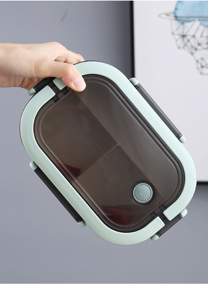 YAH Creation - YAH Leak-Proof Bento Lunch Box - Layers and 6 Compartments, Model: LunchMate - Microwave & Dishwasher Safe, Includes Spoon & Fork - Convenient Handle for School, Work, and Travel - Image 1