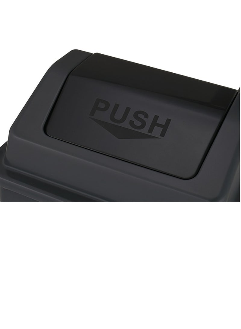 ماركولو سلة نفايات 30 لتر بغطاء دفع – أسود | حاوية قمامة بلاستيكية متينة ومقاومة للأشعة فوق البنفسجية للاستخدام المنزلي والمكتبي - Image 2