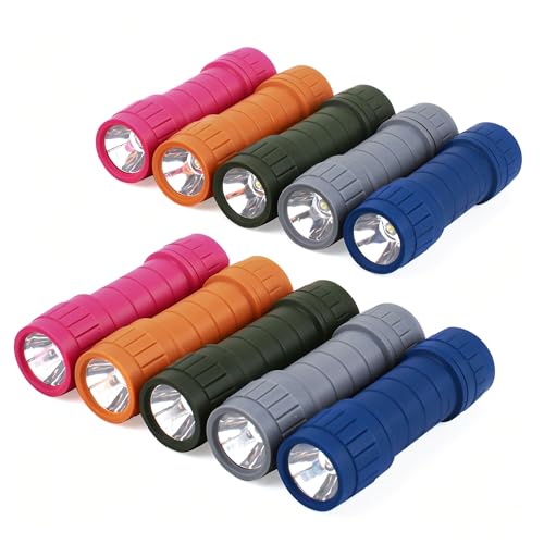 SEAMAGIC 10-Pack Professional Outdoor Mini Flashlights Set, Super Bright 100 Lumen LED Flashlights, Small Flashlights Pack with 30-piece AAA Dry Batteries Included - Image 1