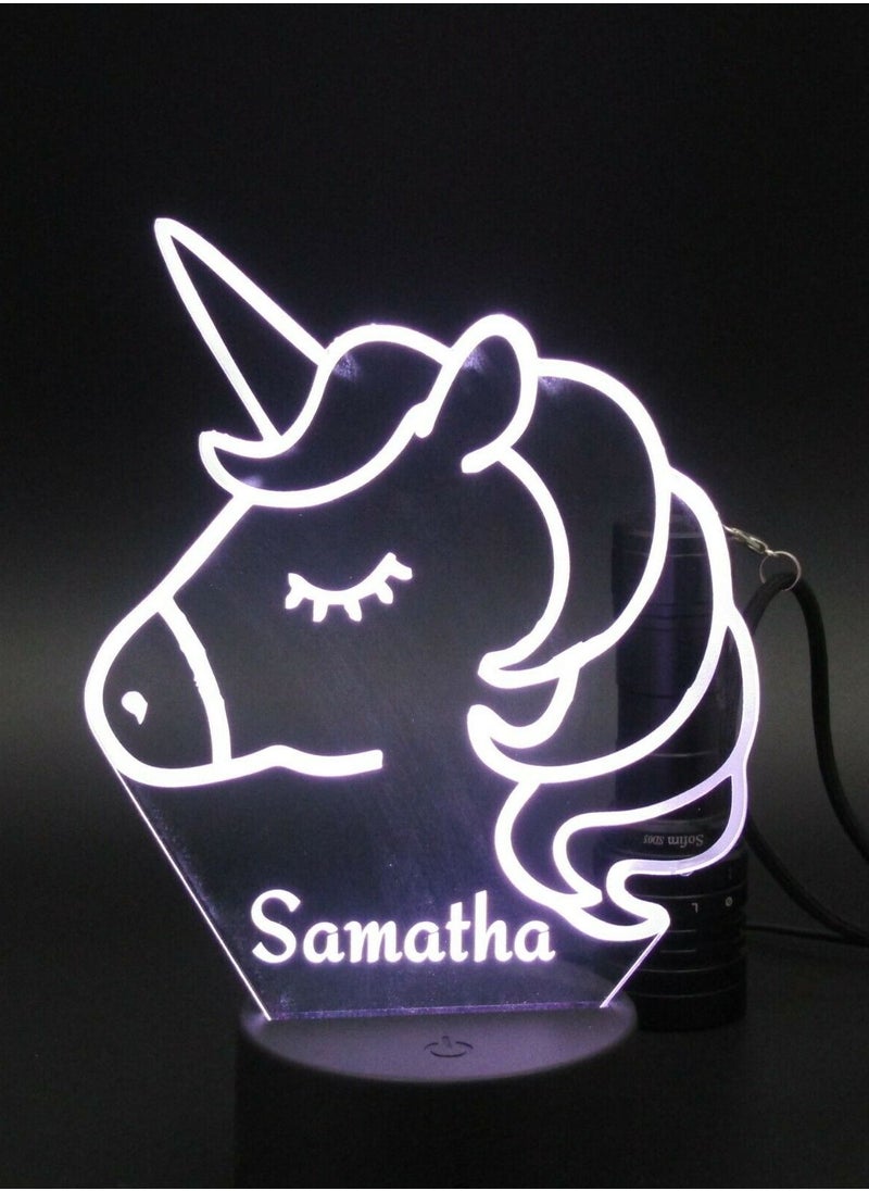 althiqahkey - Unicorn personalized 3D night light. Kids Bedroom Decor 16 colors with remote，contace althiqahkey after order - Image 1