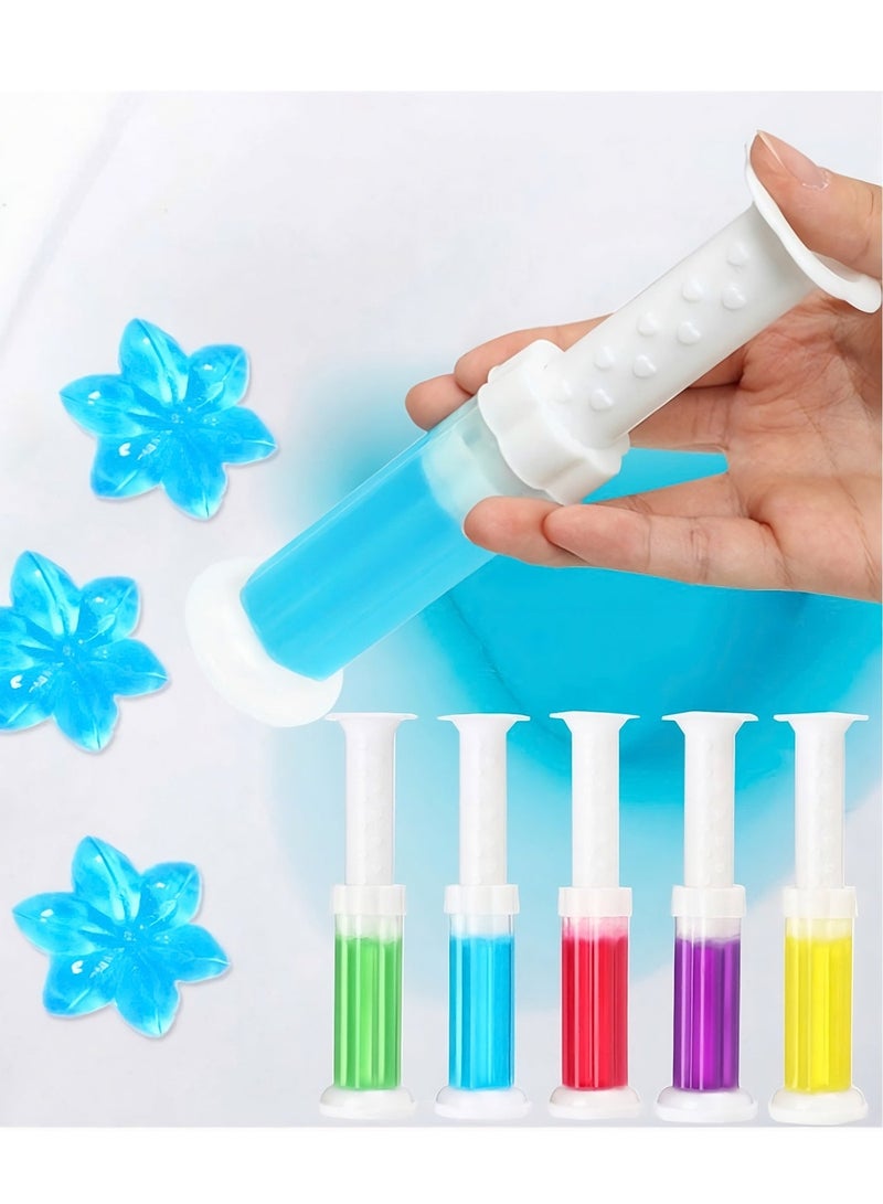 Pack of 2 Toilet Cleaning Gel Stamps - Flower Scent Toilet Bowl Cleaner & Freshener, Deodorizing Gel Syringe for Bathrooms - Image 3