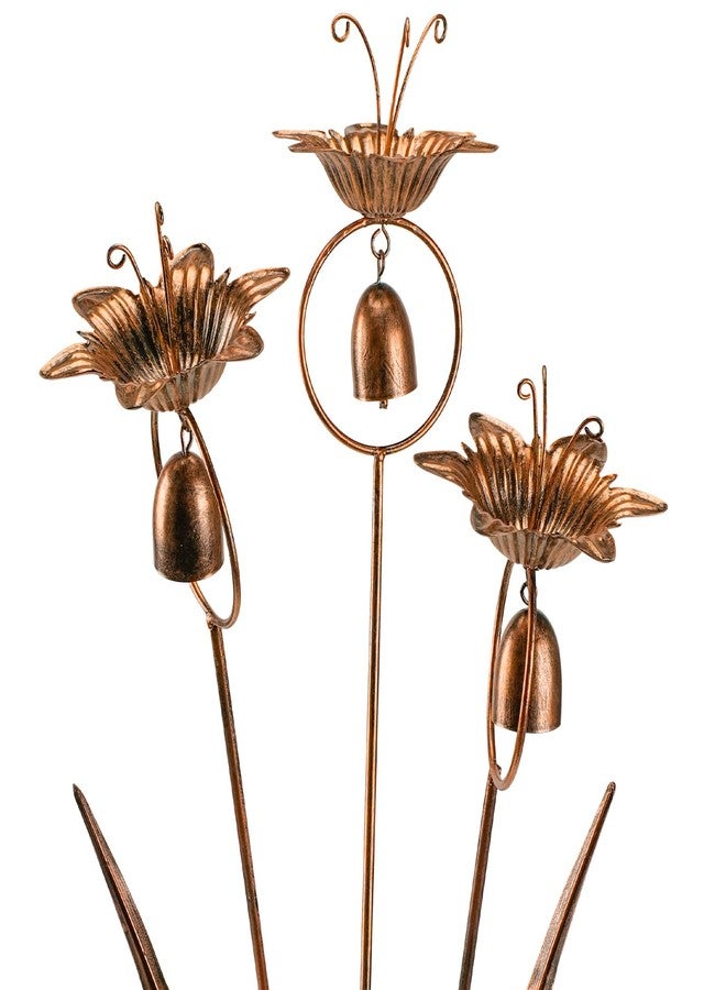 WSgift زهور زنبق معدنية من WSgift Gardens مع أجراس لتزيين الحدائق الخارجية، زنبق كالا معدني برونزي - Image 1