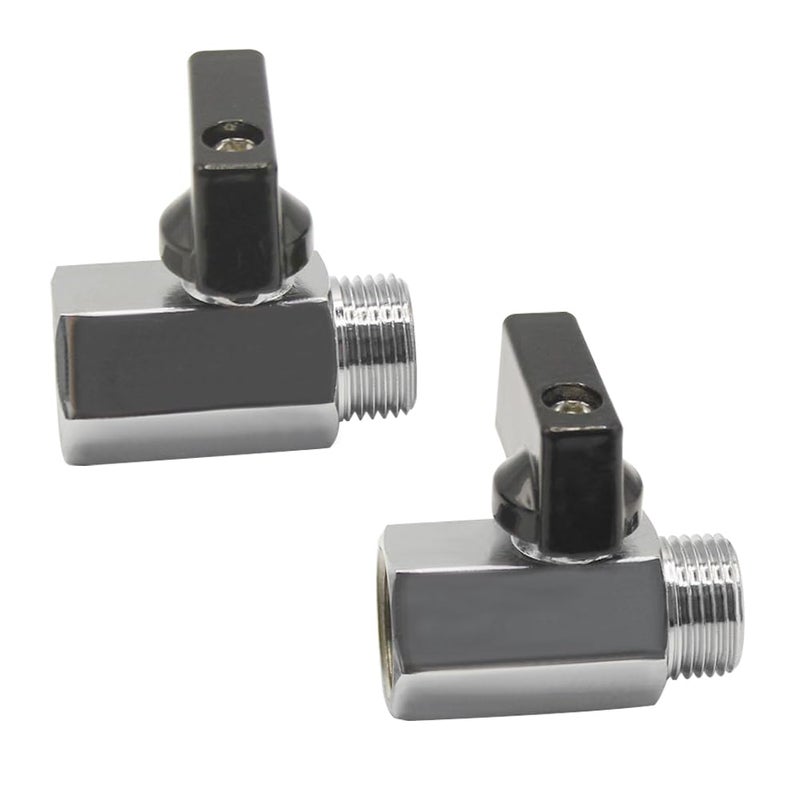 BesNPT Brass Chrome Plating 12 NPT Male to 12 NPT Female ShutOff Ball Valve for Water Fuel Air Pack of 2 - Image 2