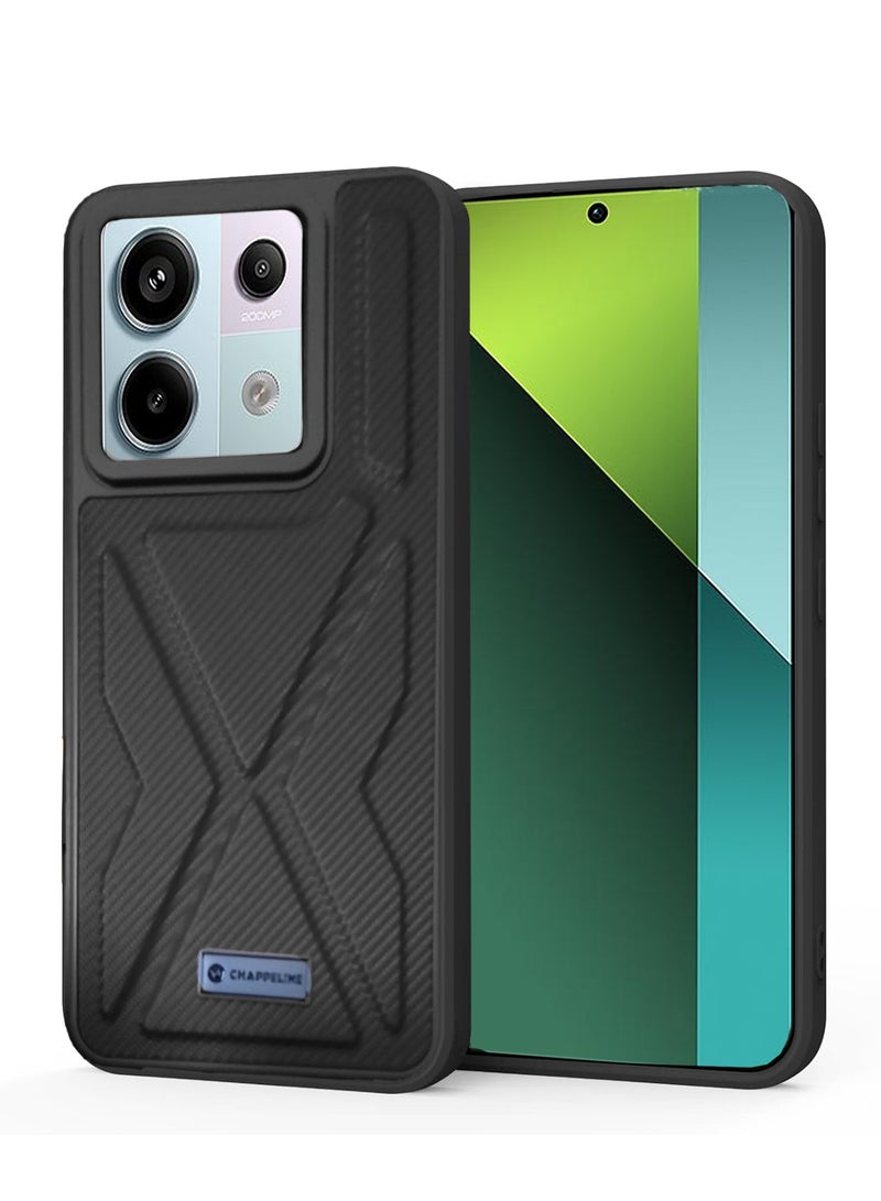 تشابي لاين  غطاء حماية من نسيج السيليكون الناعم لهاتف Xiaomi Redmi Note 13 Pro 5G 2023 أسود - Image 1