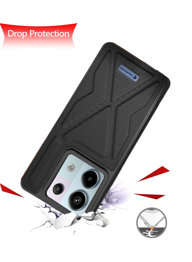 تشابي لاين  غطاء حماية من نسيج السيليكون الناعم لهاتف Xiaomi Redmi Note 13 Pro 5G 2023 أسود - Image 2