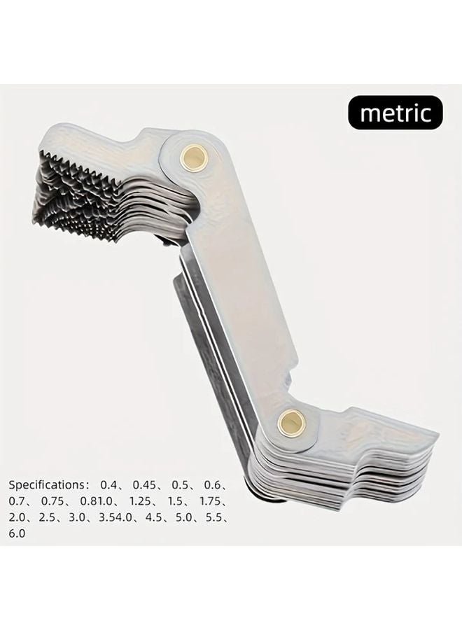 20 In 1 Heavy Duty Thread Measuring Gauge Metric Imperial Dual Scale Durable Metal - Image 1