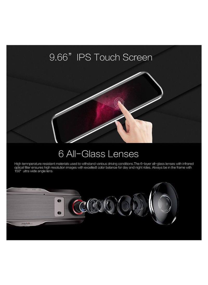 Anytek - Anytek Back-pull Car DVR Camera Dash Cam Recorder Car Rearview Mirror - Image 1