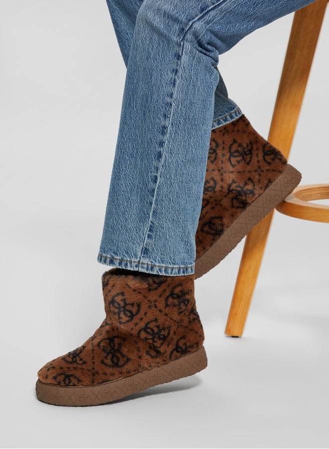 GUESS Women's United Ankle Boot, Medium Brown/Black Logo 210, 37.5 EU - Image 2