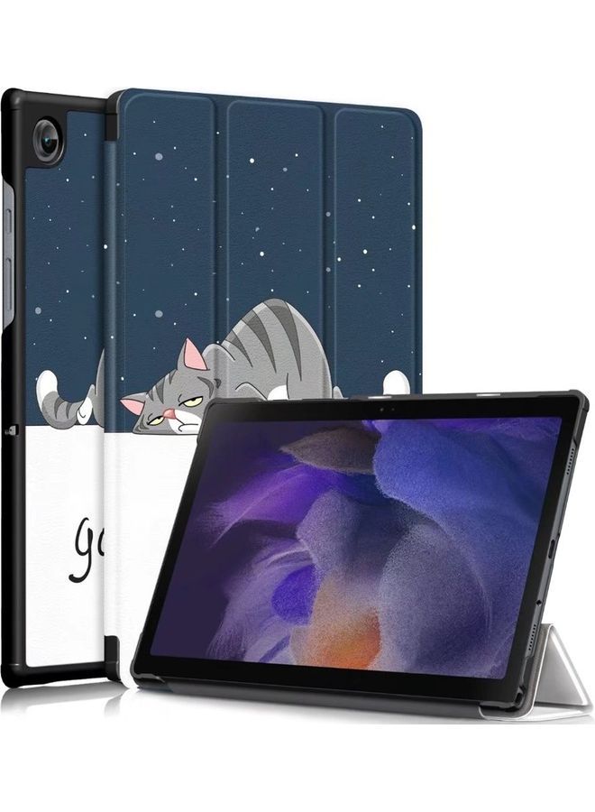 NIBEMINENT Lazy Cat Flip Cover For Samsung Galaxy Tab A8 2021 Multicolour - Image 1