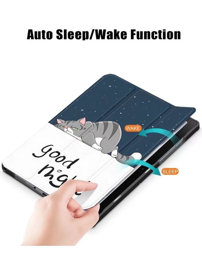 NIBEMINENT Lazy Cat Flip Cover For Samsung Galaxy Tab A8 2021 Multicolour - Image 2
