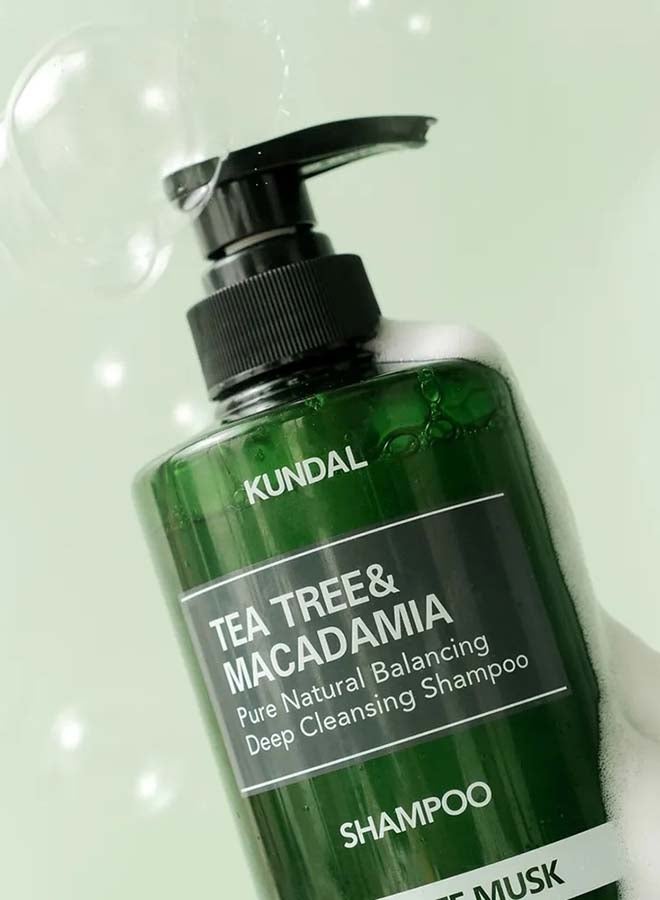 Kundal Tea Tree & Macadamia Deep Cleansing pH Balanced Shampoo For Oily Scalp White Musk 500ml - Image 2