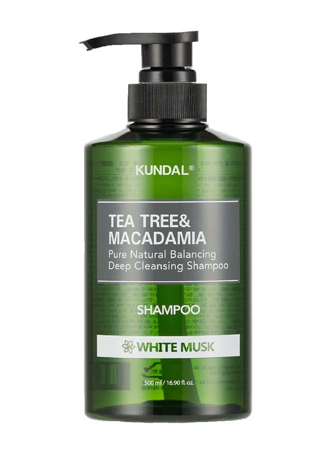 Kundal Tea Tree & Macadamia Deep Cleansing pH Balanced Shampoo For Oily Scalp White Musk 500ml - Image 1