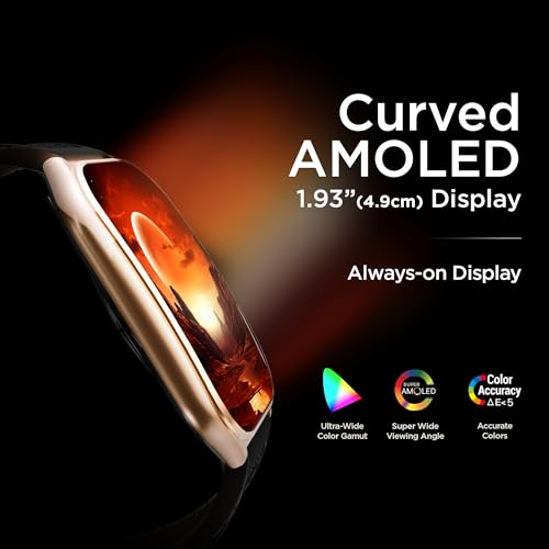 Pebble Newly Launched Royale Edge 1.93” Curved AMOLED Display Smartwatch with Always-On Display | Premium Slim Design| Rotating Crown | Bluetooth Calling | Health Suite | Premium Strap - Jet Black - Image 4