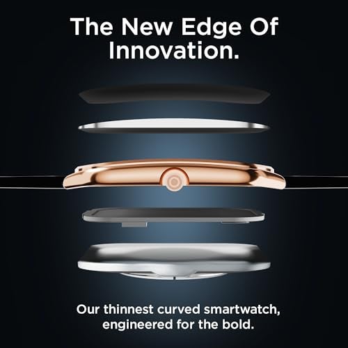 Pebble Newly Launched Royale Edge 1.93” Curved AMOLED Display Smartwatch with Always-On Display | Premium Slim Design| Rotating Crown | Bluetooth Calling | Health Suite | Premium Strap - Jet Black - Image 3