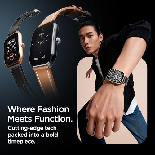 Pebble Newly Launched Royale Edge 1.93” Curved AMOLED Display Smartwatch with Always-On Display | Premium Slim Design| Rotating Crown | Bluetooth Calling | Health Suite | Premium Strap - Jet Black - Image 5